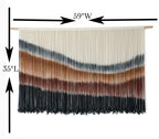 Vibrant 4-Color Wave-Patterned Macrame  Wall Hanging