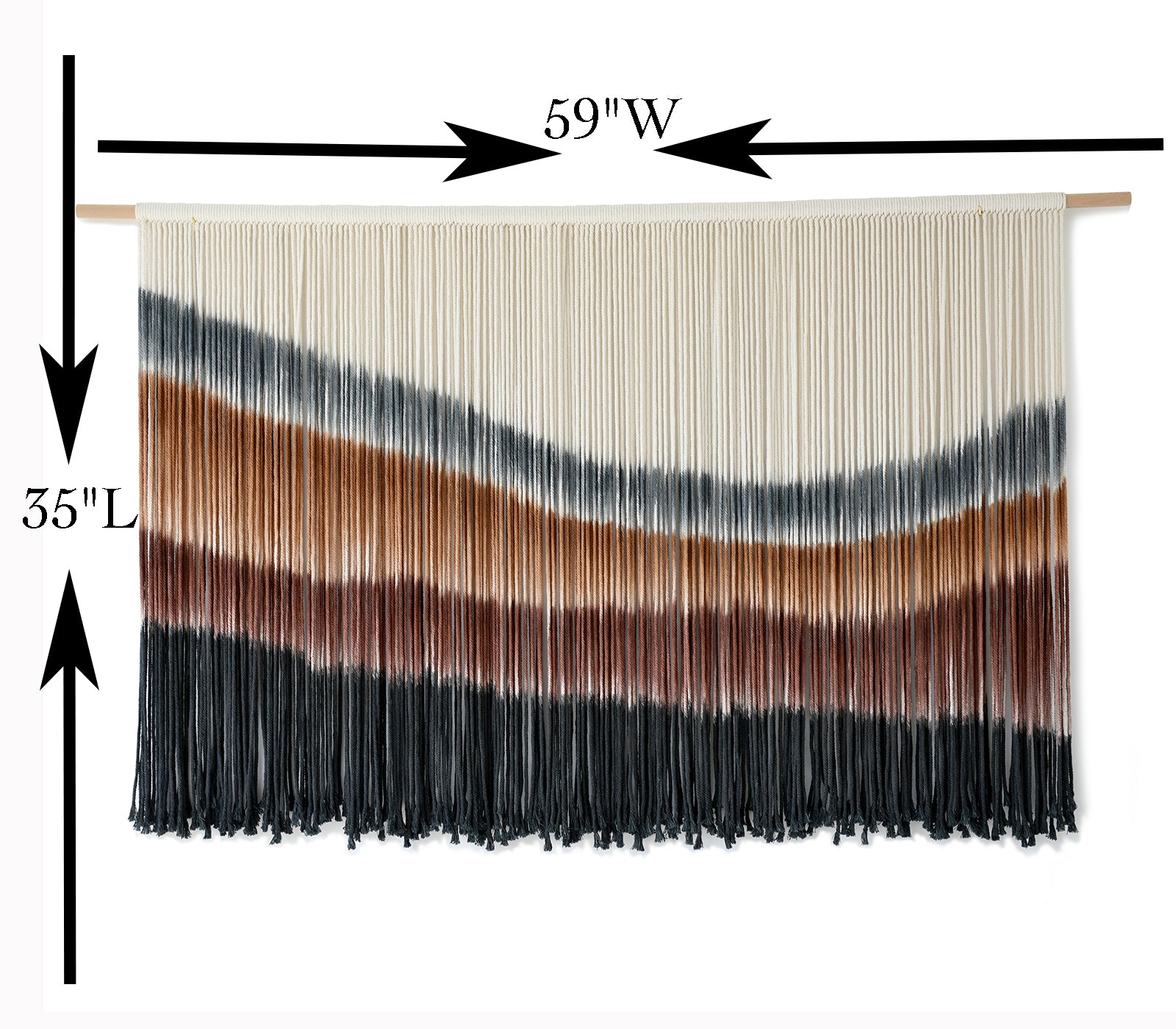Vibrant 4-Color Wave-Patterned Macrame  Wall Hanging