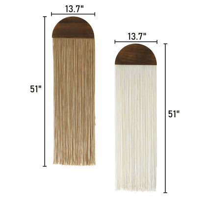 2 Pcs Macrame Wall Hanging Boho Wall Decor Handmade Art Backdrop