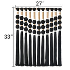 Black Fiber Yarn Wall Art Handmade Cotton Spherical Knot For Living Room