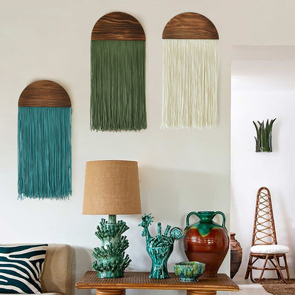 Macrame Wall Hanging Boho Wal Decor 3 Pcs Multicolor Combination Fiber Art