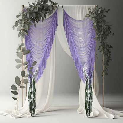 Macrame Curtain Boho Curtain Doorway Window Backdrop Purple