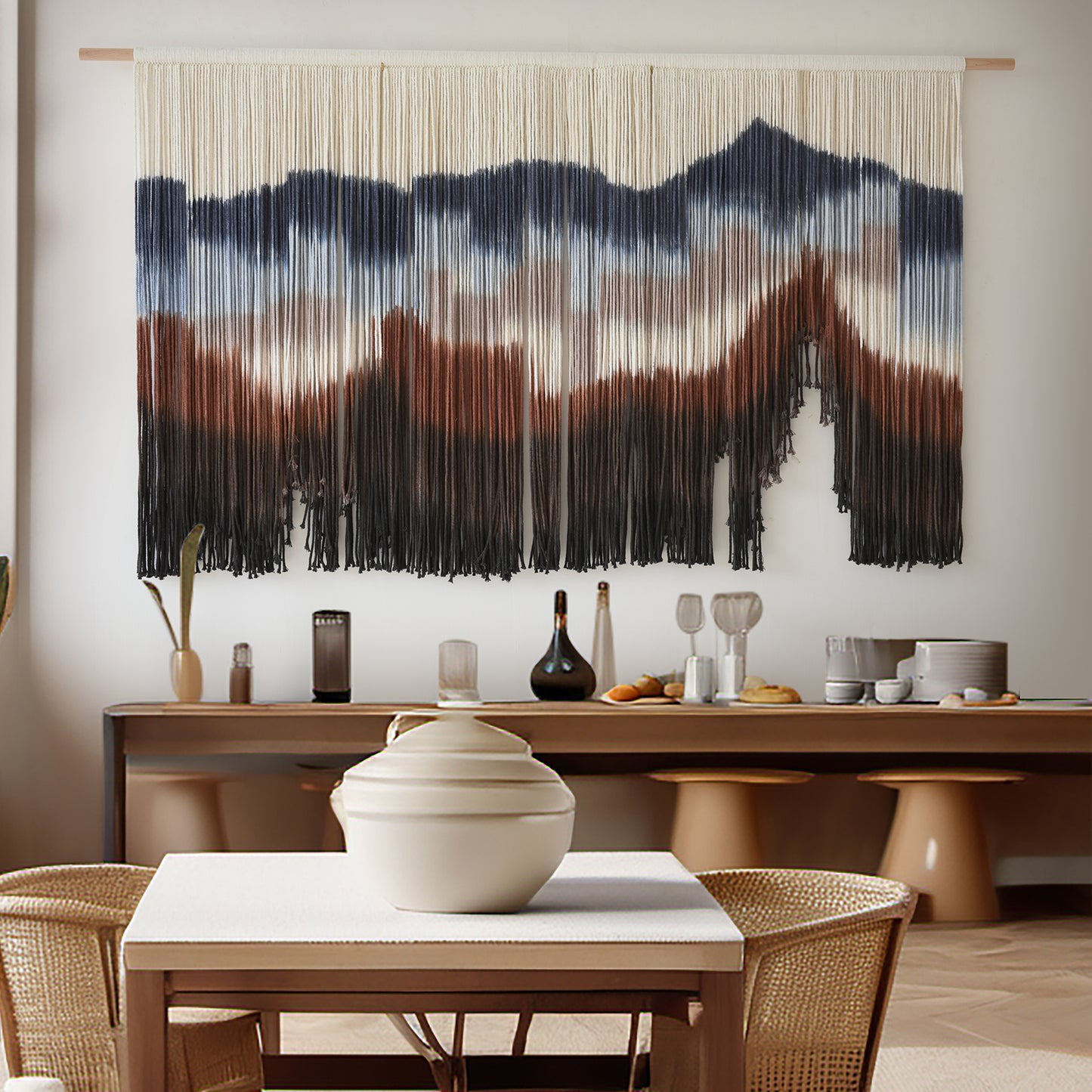 Macrame Wall Hanging 57" W x 31" L(Handmade Dip Dye Tapestry)