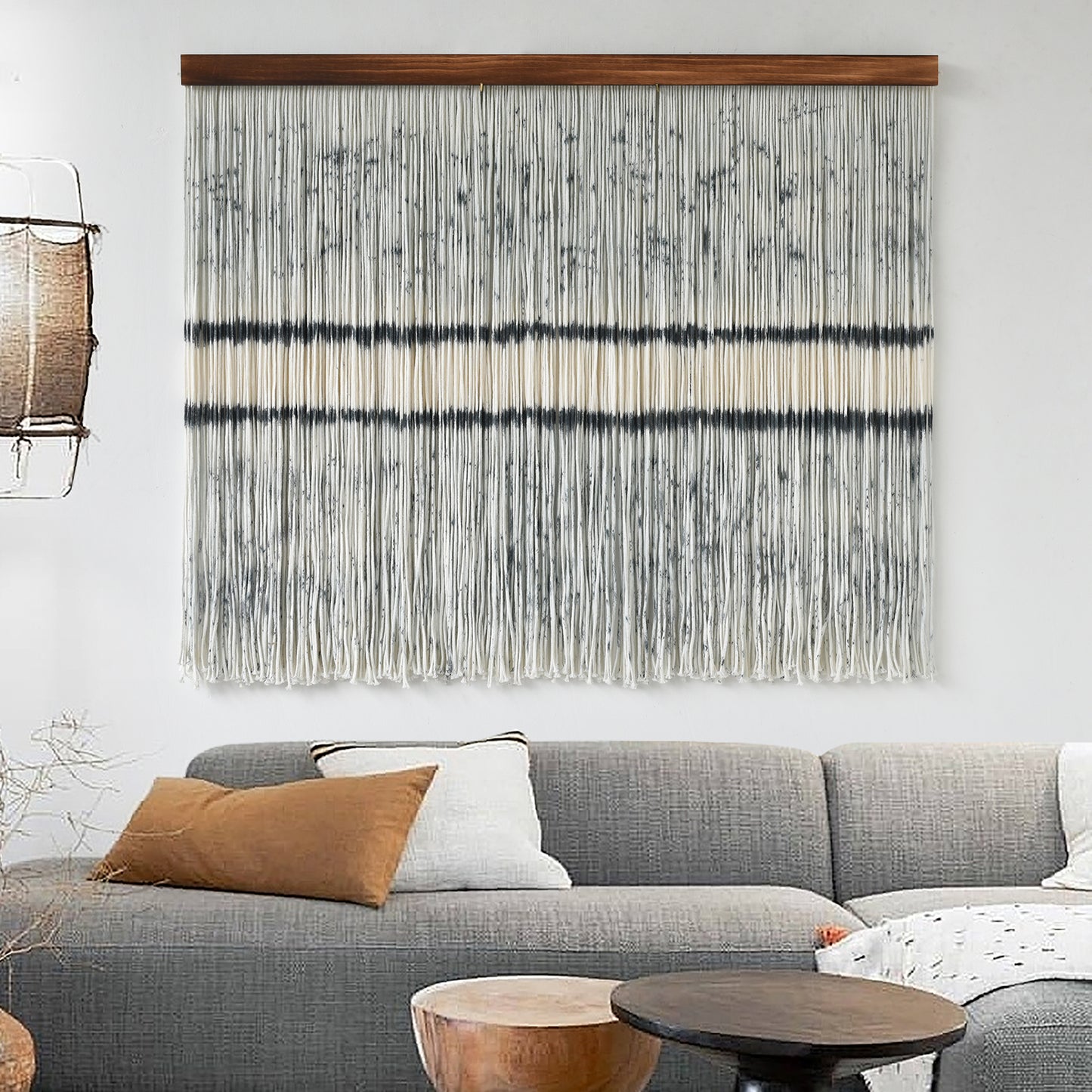 Macrame Wall Hanging Dip Dyed Fiber Art