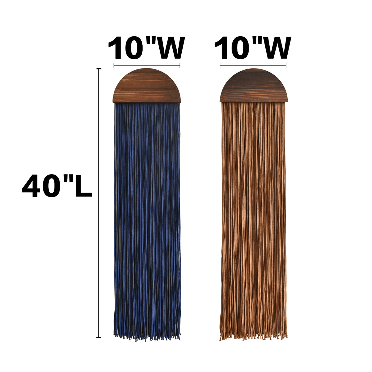 2 Pcs Macrame Wall Hanging Blue Brown Boho Decor 10" W*40" L