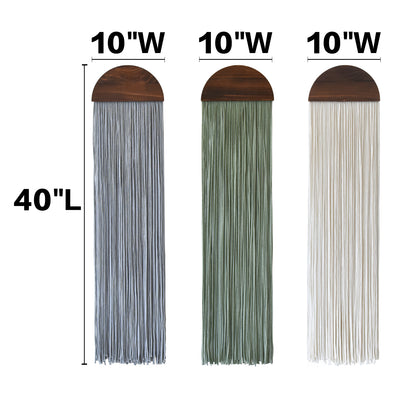 3pcs Macrame Wall Hanging Wood Arch Tassel Wall Decor 10" W*40" L