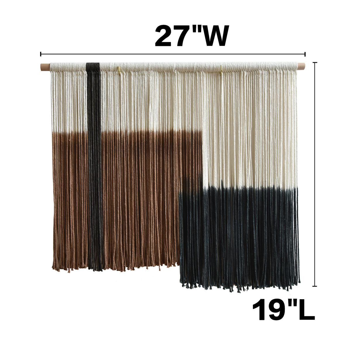 Macrame Wall Hanging Hand Dyed Woven Cotton Gradient Fiber Art 27"W*19"L