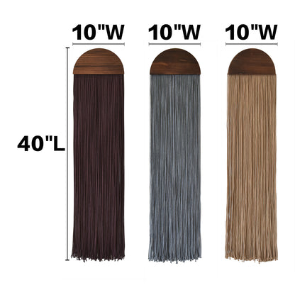 Macrame Wall Hanging Long Fringe Boho Wall Decor Handmade Wood 10" W*40" L