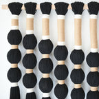 Black Fiber Yarn Wall Art Handmade Cotton Spherical Knot For Living Room