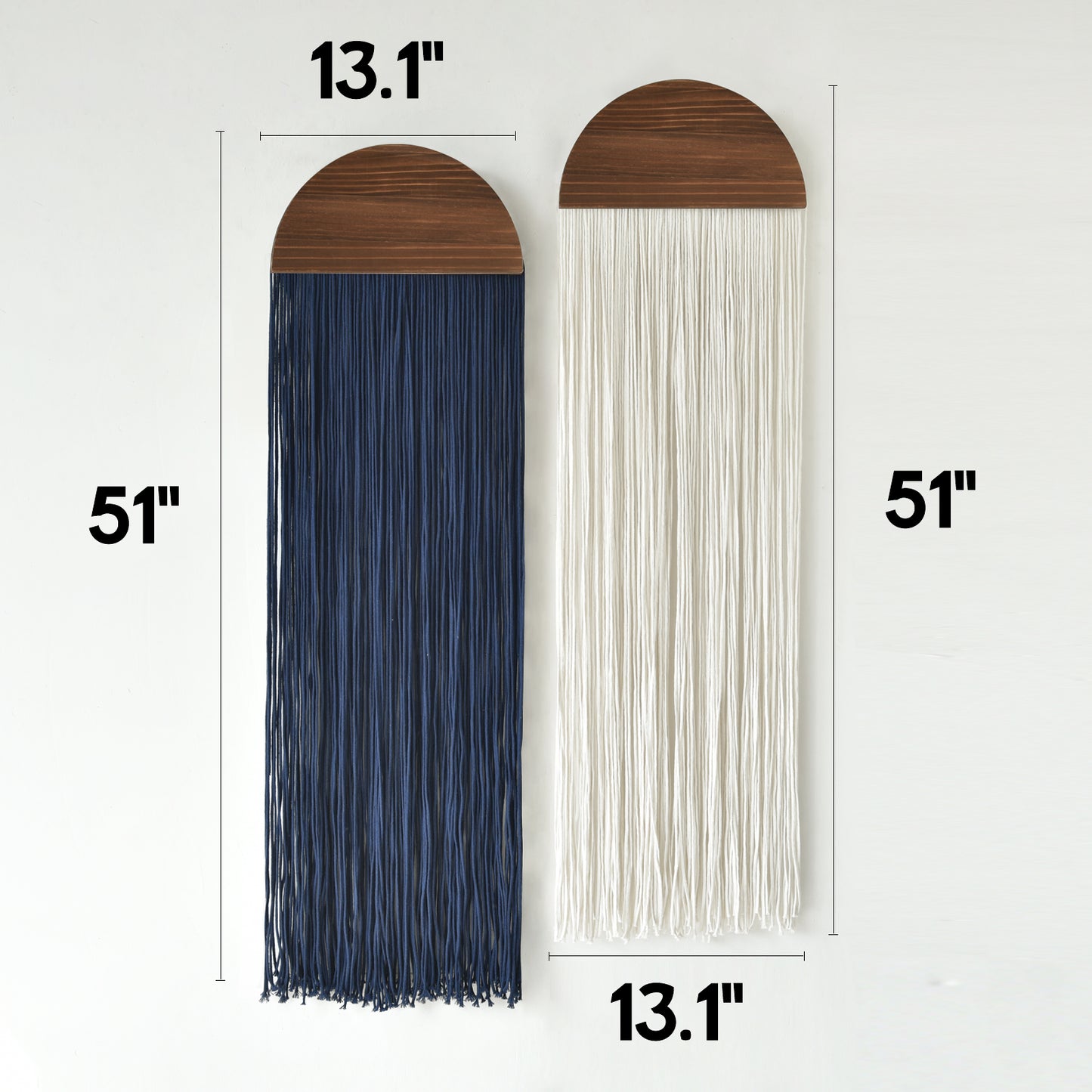 2 Pcs Macrame Wall Hanging Fiber Wall Art Boho Fringe Wall Decor