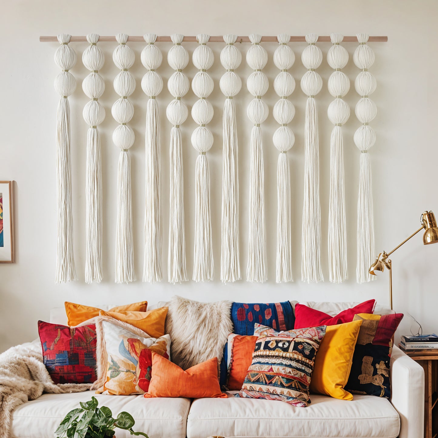 Macrame Wall Hanging Boho Sphere Tassel Wall Hanging