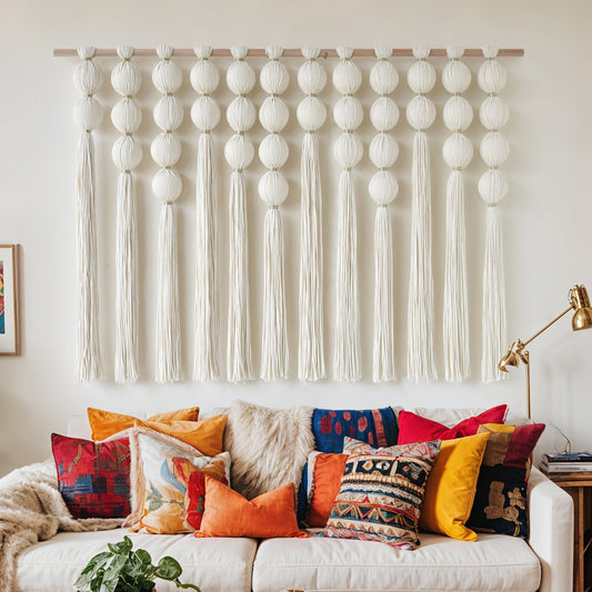 Macrame Wall Hanging Boho Sphere Tassel Wall Hanging