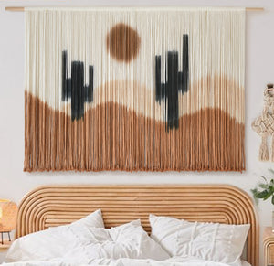 Macrame Wall Decor Desert Cactus Tie-Dye Large Boho Yarn Wall hanging