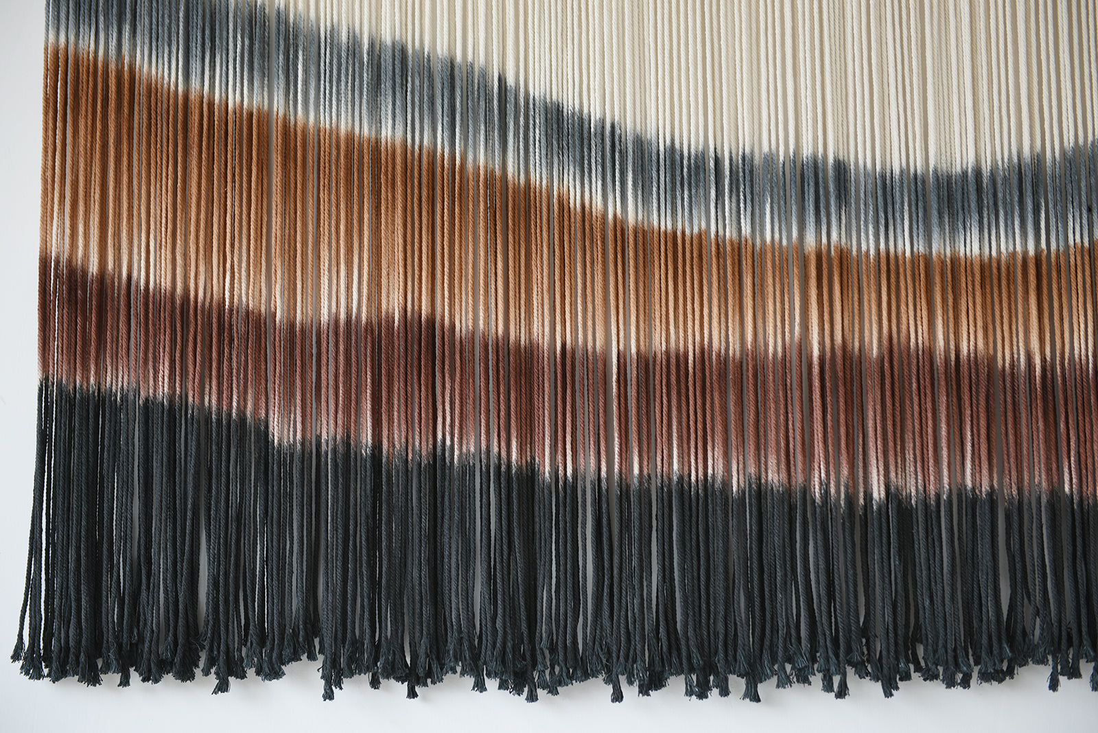 Vibrant 4-Color Wave-Patterned Macrame  Wall Hanging