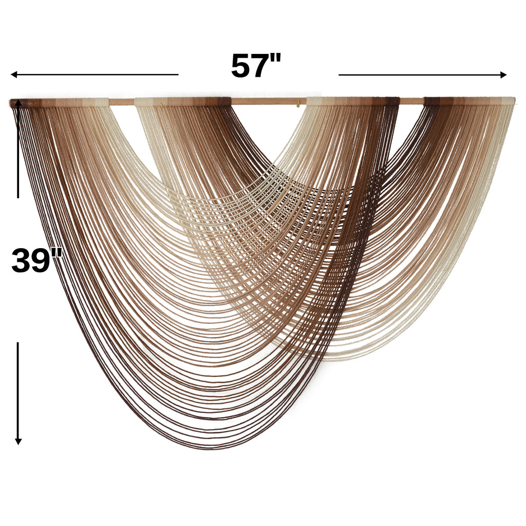 Macrame Wall Hanging Dip-Dye Boho Home Decor Fiber Wall Art