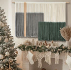 Macrame Wall Hanging Green Large Dip Dye Fiber Wall Art Bohemian Yarn Tapestry Wall Décor
