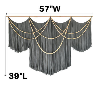 Macrame Wall Hanging for Living Room Bedroom Large Boho Gray