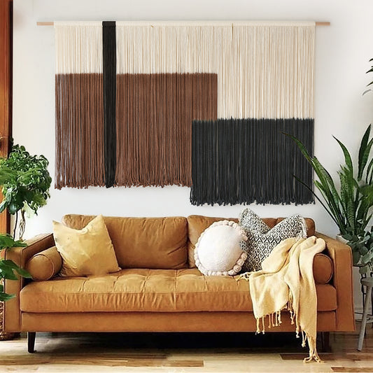 Macrame Wall Hanging Large Dip Dye Tapestry Fiber Wall Art Boho Bedroom Decor