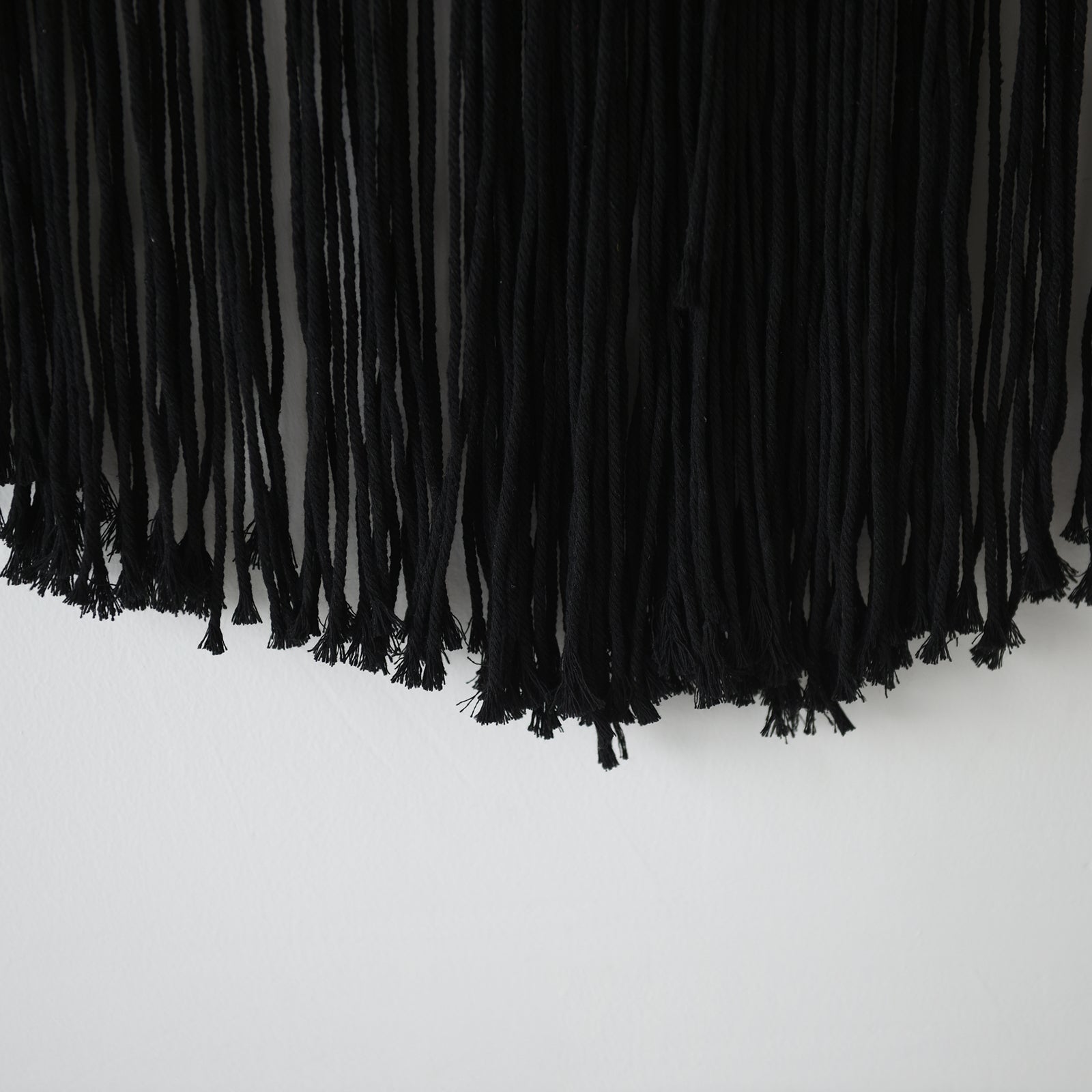 Black Yarn Tapestry Home Decor Large Fiber Wall Art