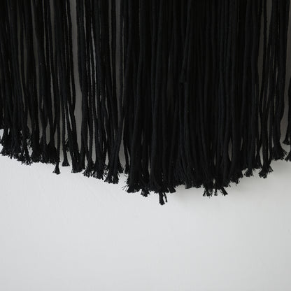 Black Yarn Tapestry Home Decor Large Fiber Wall Art
