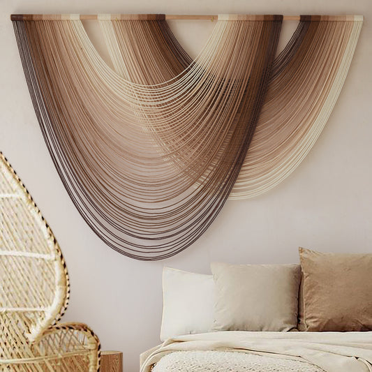 Macrame Wall Hanging Dip-Dye Boho Home Decor Fiber Wall Art