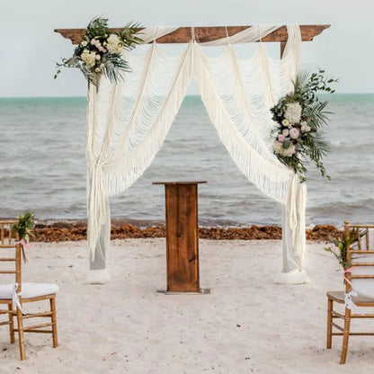 2 Panels Macrame Curtains Boho Doorway Curtains Window Curtains Wedding Backdrop