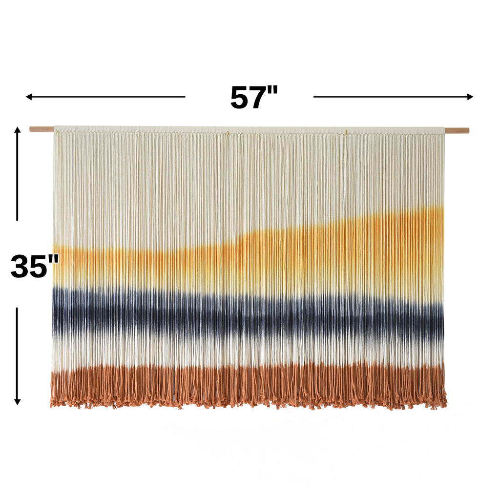 Macrame Wall Hanging Extra Large Dip-Dyed Coastal for Living Room
