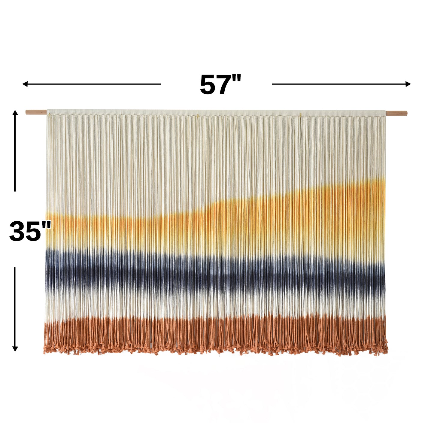 Macrame Wall Hanging Extra Large Dip-Dyed Coastal for Living Room