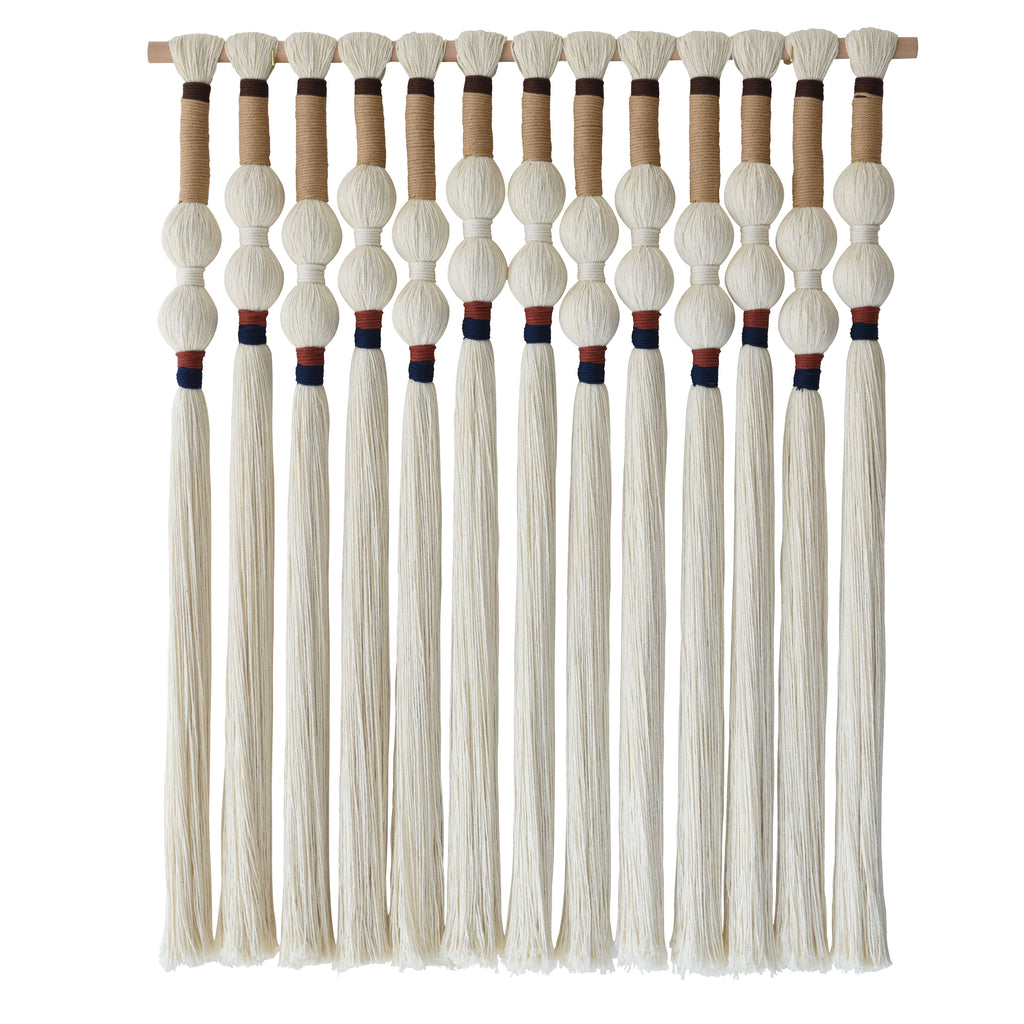 Macrame Wall Hanging Boho Wall Art Handmade Spherical Knot Design with Tassel