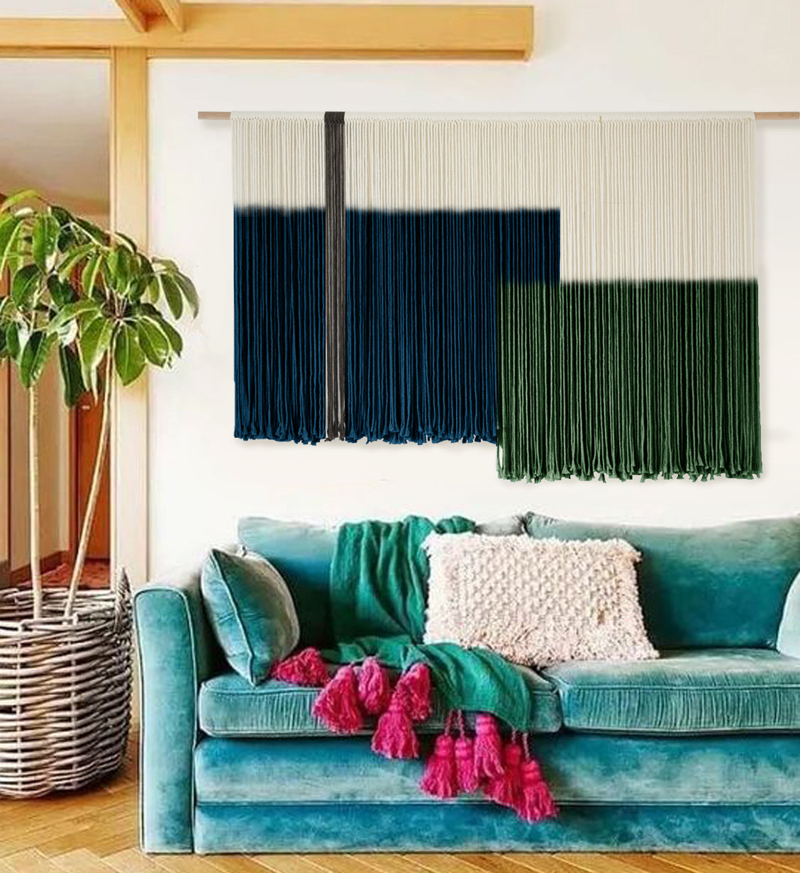 Macrame Wall Hanging Cotton Customized Dip Dyed Macrame Wall Decor Yarn Wall Art