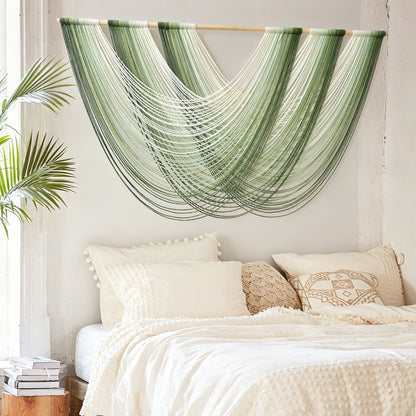 Macrame Wall Hanging Large Boho Green Wall Art Decor