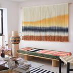 Macrame Wall Hanging Extra Large Dip-Dyed Coastal for Living Room