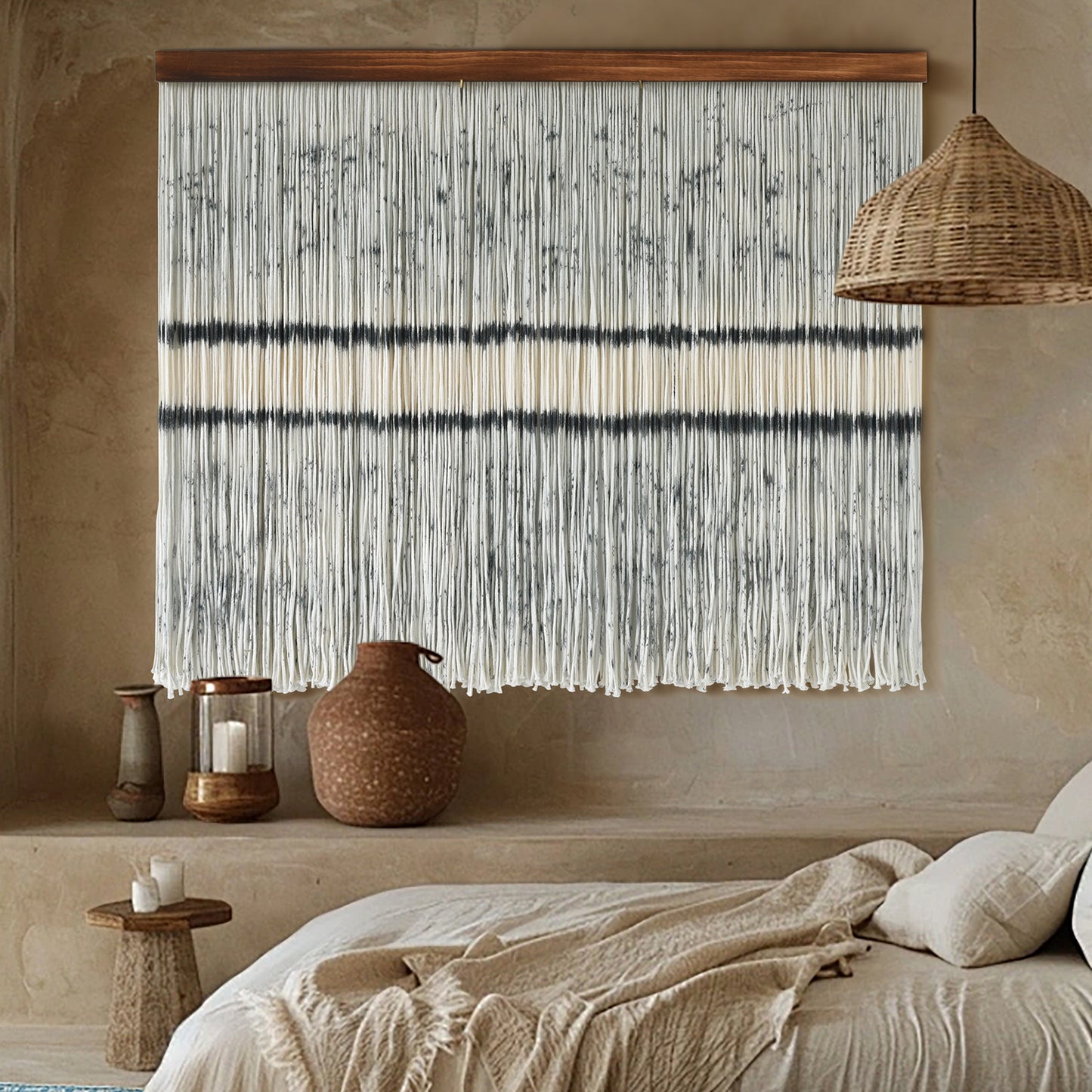 Macrame Wall Hanging Dip Dyed Fiber Art