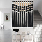 Black Fiber Yarn Wall Art Handmade Cotton Spherical Knot For Living Room