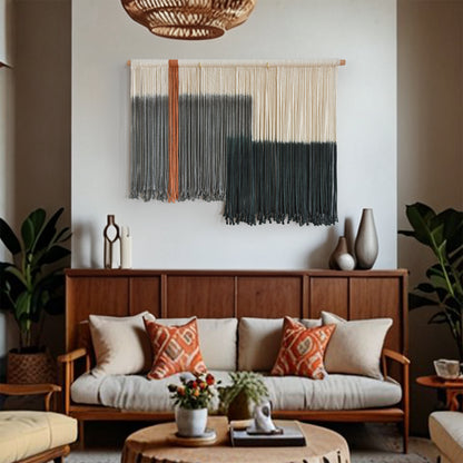 Macrame Wall Hanging Green Boho Fiber Art for Bedroom Room 27"W x 19"L
