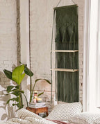 Hanging Shelf Green 2 Tier Floating for Plants Organizer(Wood)