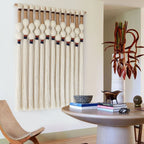 Macrame Wall Hanging Boho Wall Art Handmade Spherical Knot Design with Tassel