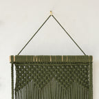 Hanging Shelf Green 2 Tier Floating for Plants Organizer(Wood)