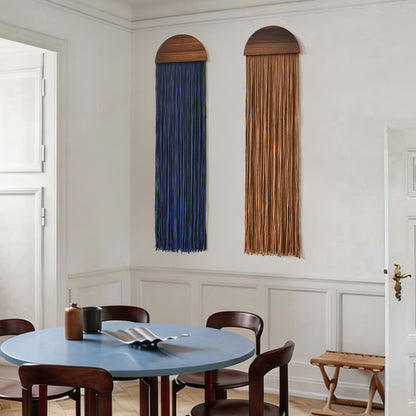 2 Pcs Macrame Wall Hanging Blue Brown Boho Decor 10" W*40" L