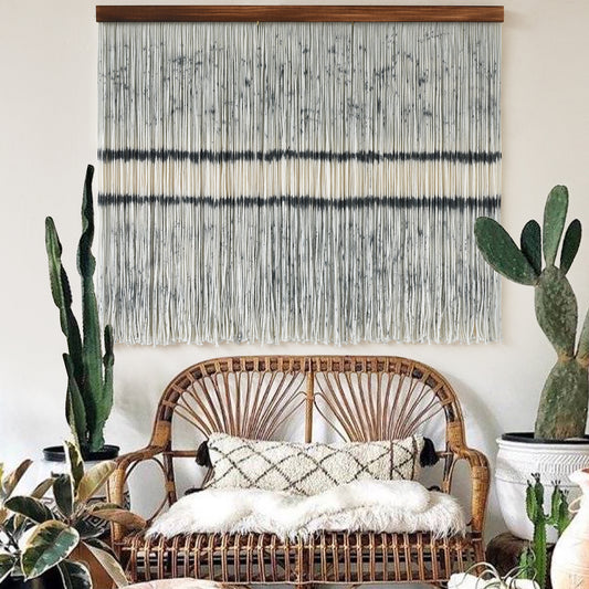 Macrame Wall Hanging Dip Dyed Fiber Art