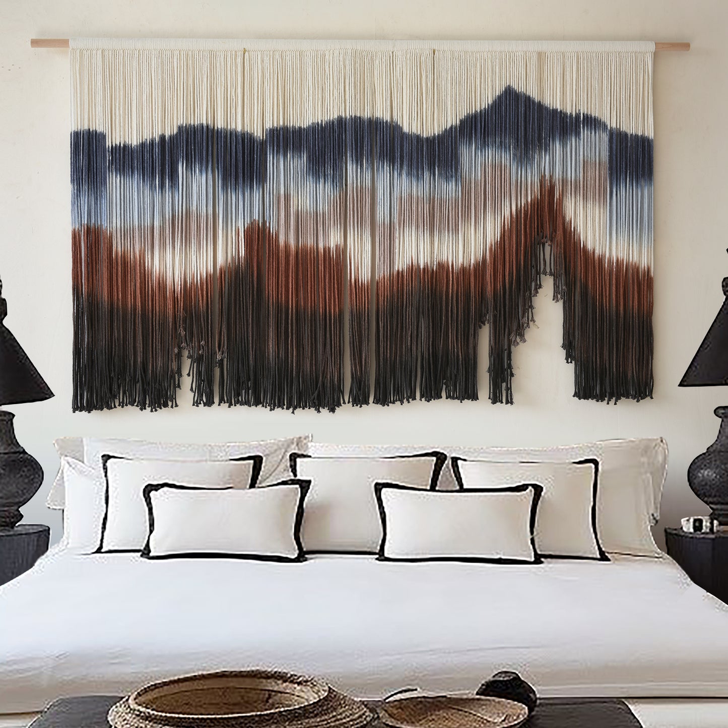 Macrame Wall Hanging 57" W x 31" L(Handmade Dip Dye Tapestry)