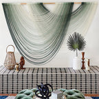 Macrame Wall Hanging Green Yarn Art Dip-Dye Boho Wall Decor