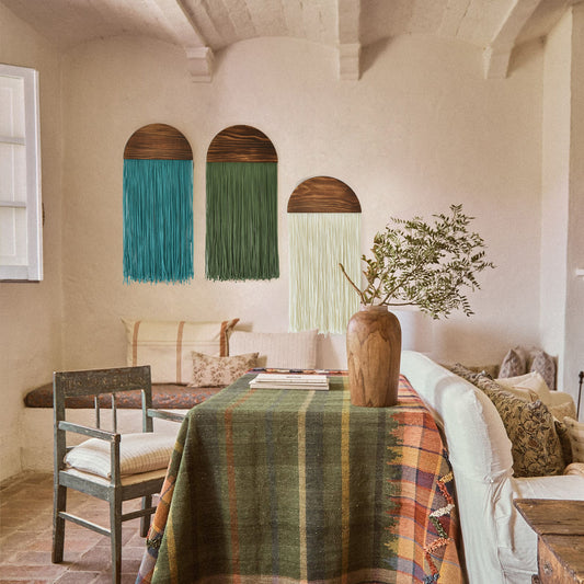 Macrame Wall Hanging Boho Wal Decor 3 Pcs Multicolor Combination Fiber Art