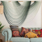 Macrame Wall Hanging Green Yarn Art Dip-Dye Boho Wall Decor