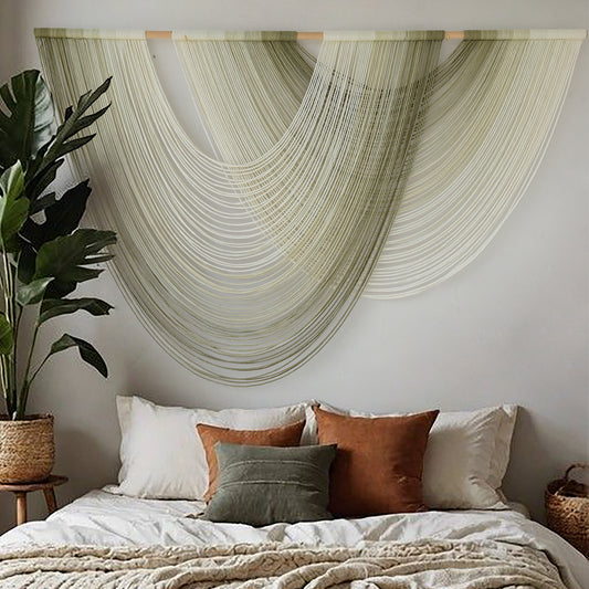 Macrame Wall Hanging Boho Wall Decor Dip Dyed Ombre Moss Green