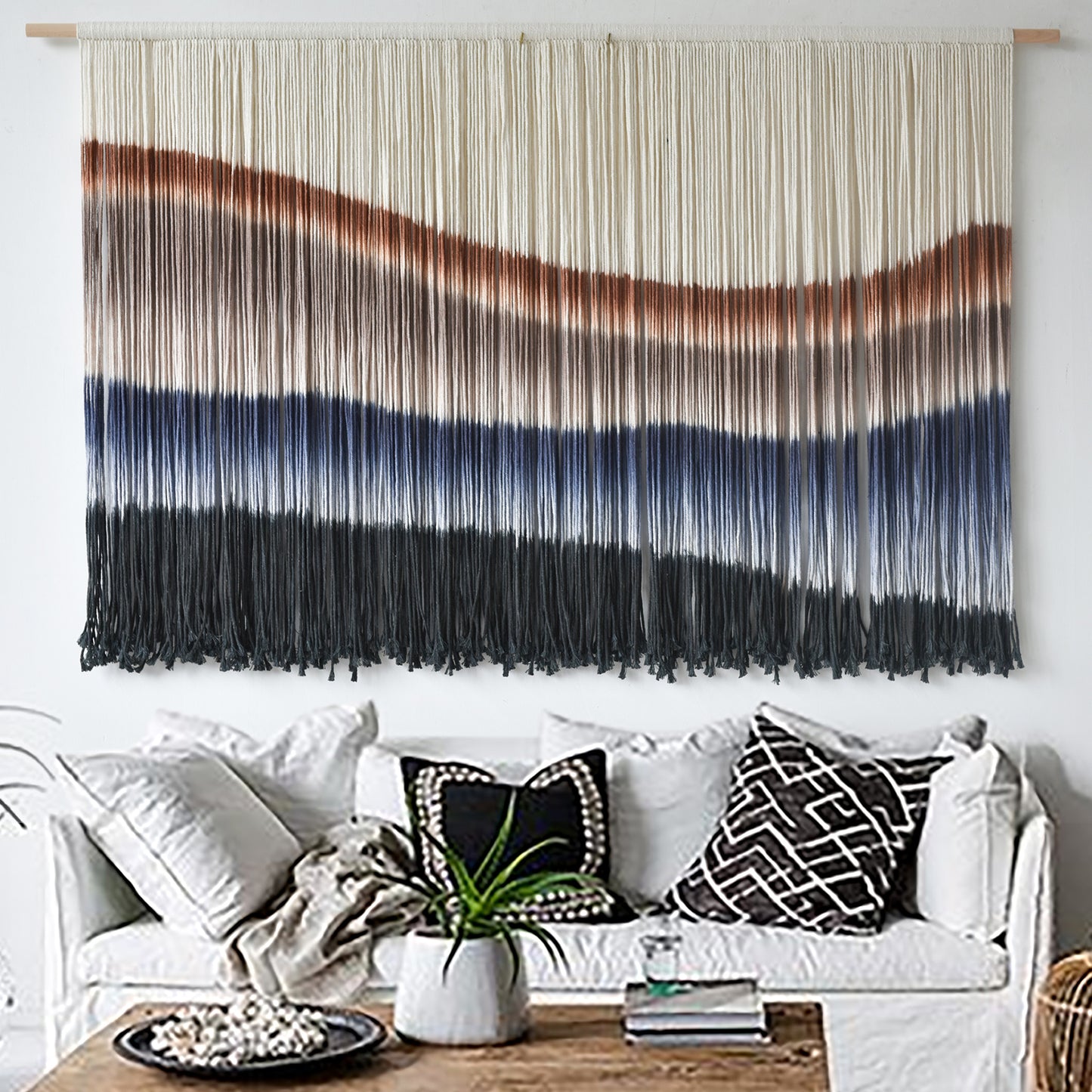 Macrame Wall Hanging Large Tie-Dye Boho Wall Art