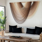 Macrame Wall Hanging Dip-Dye Boho Home Decor Fiber Wall Art