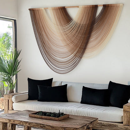 Macrame Wall Hanging Dip-Dye Boho Home Decor Fiber Wall Art