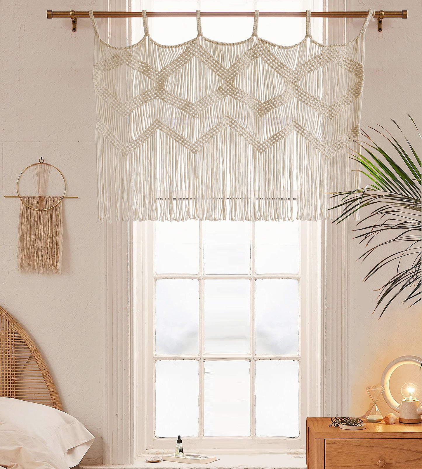 Macrame Curtain Window Macrame Valance Macrame Wall Hanging Boho Wall Décor