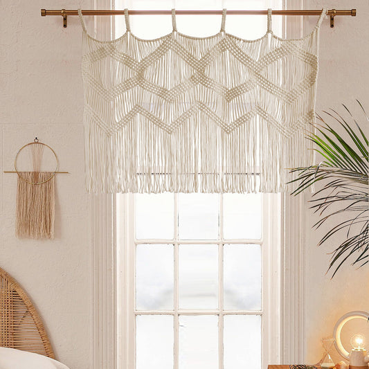 Macrame Curtain Window Macrame Valance Macrame Wall Hanging Boho Wall Décor